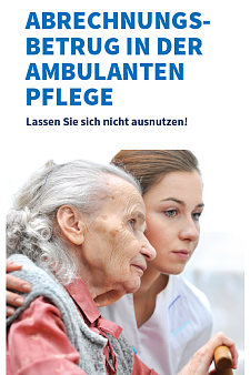 Titelbild Flyer Abrechnungsbetrug in der ambulanten Pflege