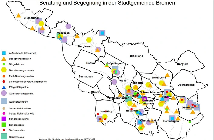 Beratung und Begegungsstätten im Stadtgebiet Bremen