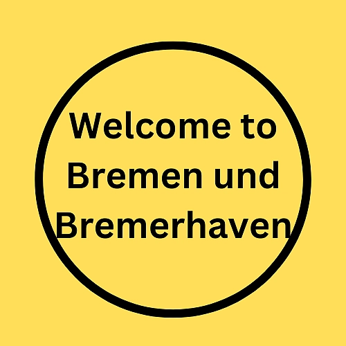 Welcome to Bremen und Bremerhaven vor gelbem Hintergrund